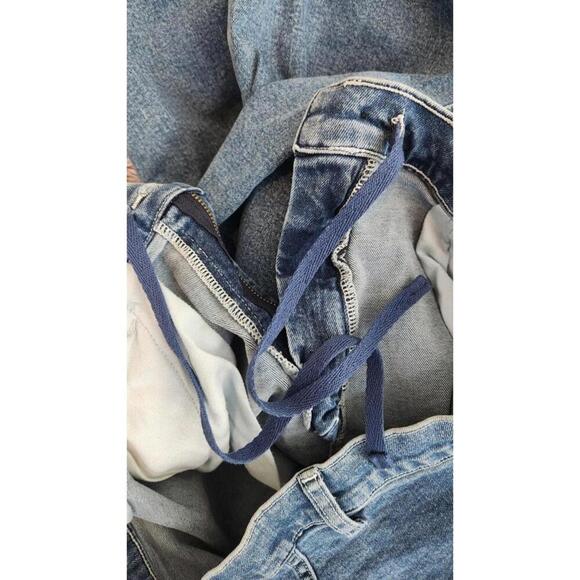 Uniqlo Jeans Mens Medium Blue Denim Relaxed Fit Drawstring Waist Casual Pants - Picture 9 of 9